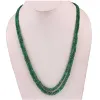 135.60 Ct Natural Colombian Emerald Faceted Roundel Shaped Beads 2 Strand Necklace,Round Beads Gemstones
