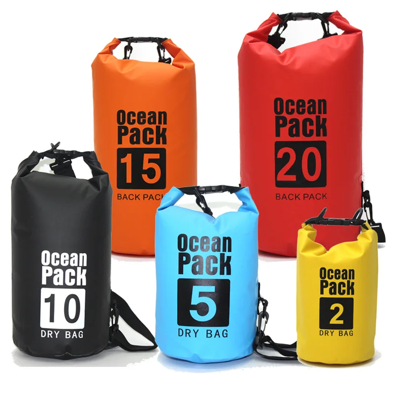 

Custom 2L PVC Ocean Pack Waterproof Dry Bag With Shoulder Strap, 9 color