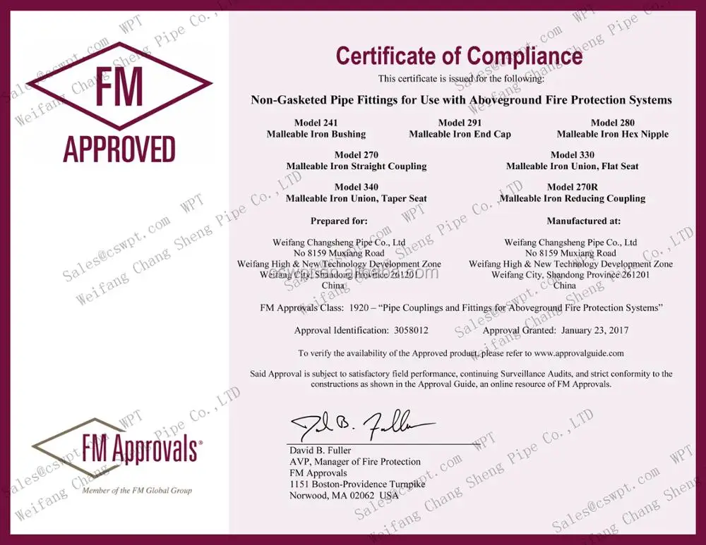 Ul&fm Certificate Of Factory Threaded Malleable Iron Equal Tee - Buy ...