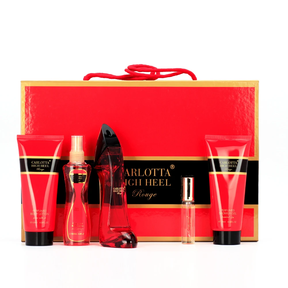 

ZuoFun Factory Price High Heel Lady 5 Pcs Set Bathroom Perfume Fragrance Gift Sets, Blue