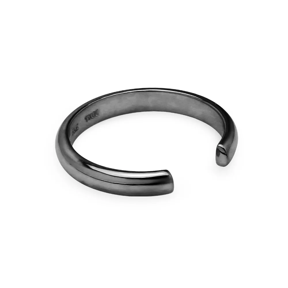 
Black Sterling Silver Plain Simple Adjustable Toe Ring 