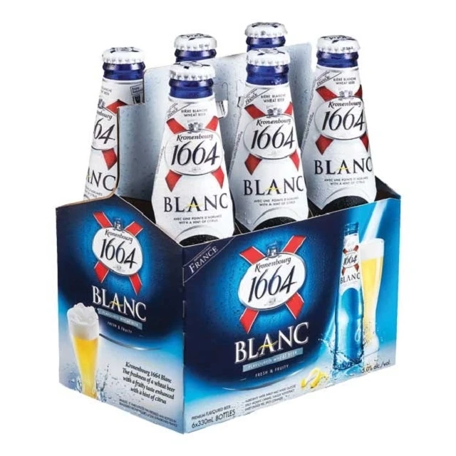 best kronenbourg 1664 blanc beer in blue 25cl and 33cl bottles