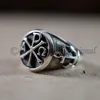 mans signet solid 925 sterling silver oxidized anchor designer ring customized ring funky designer boys ring