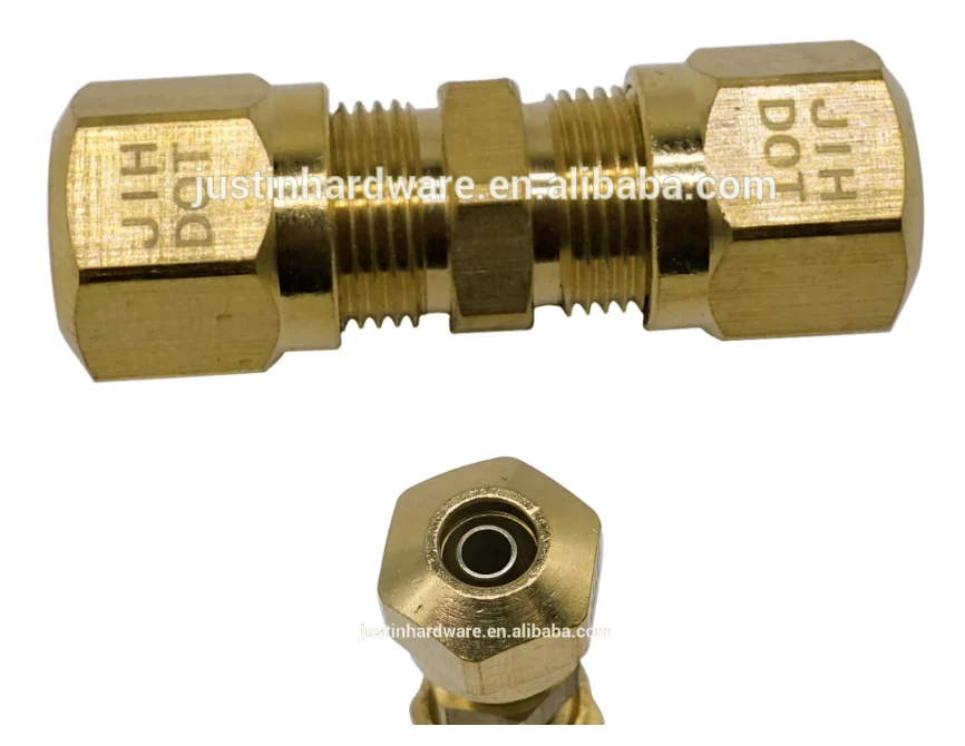 Nylon Air Brake Tube Union Equal Straight Union Sae/dot Air Brake Brass