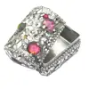 Handmade Silver Colour Luxury Jewelry Box Lac Trinket Box Jewelry Case