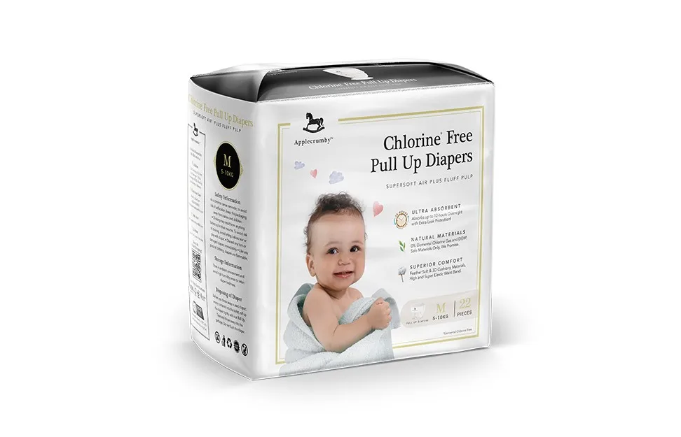 Applecrumby Chlorine Free Baby Pull Up Diaper Medium (6