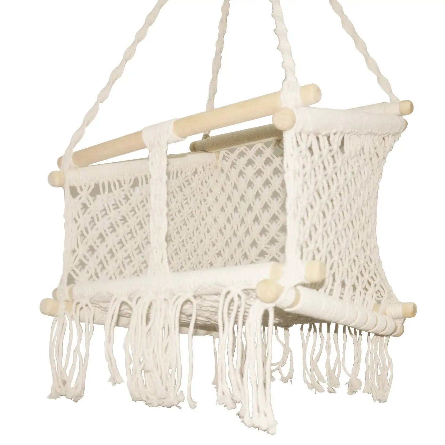hanging rope baby cradle