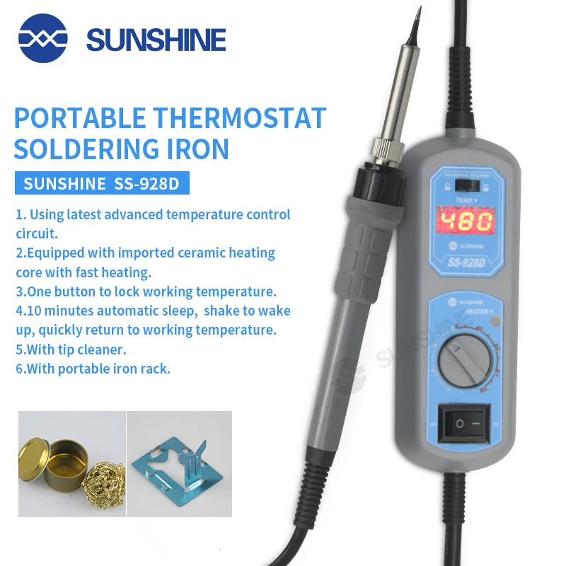 SUNSHINE SS-928D 60W portable the rmostat solder iron for mobile phone repair tools