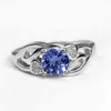 Latest prong setting round cut ring for women natural tanzanite gemstone 925 sterling silver ring exporter