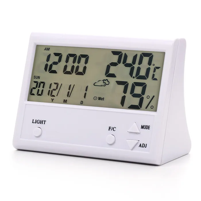 

Free shipping Super LCD Display Digital Temperature Humidity Meter Hygrometer Calendar Led Thermometer