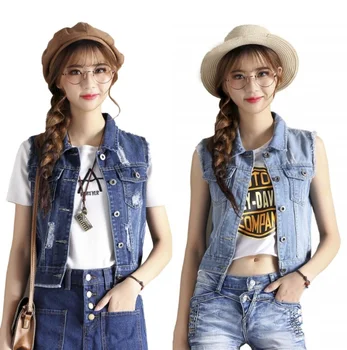 sleeveless jeans jackets for womens