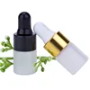 Frosted clear UV proof Mini test tube glass sample bottle 2ml 3ml perfume essential oil dropper bottle with metal cap