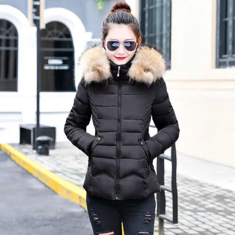winter puffer coat with fur hood