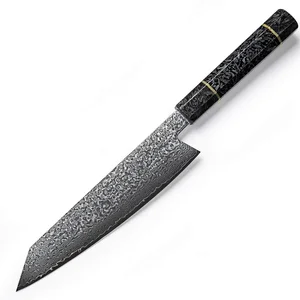 Image of Damascus Kitchen Knives Handmade Chef Knife Japanese Kiritsuke Knife vg10 Japanese Damascus Steel Glow Handle Cooking Tools Pro