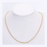 

C10102 New Gold Chain Design For Men 18 Inches 3MM Golden Cuprum 18k Gold Chain