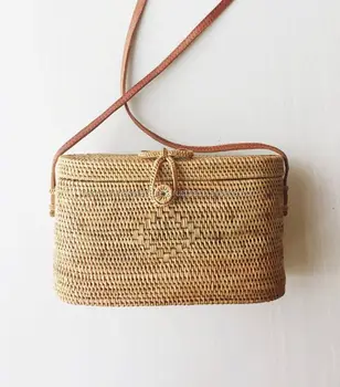 square rattan bag