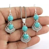 Amazing fine gift 2019 sky turquoise gemstone jewelry set 925 sterling silver jewellery supplier handmade silver sets