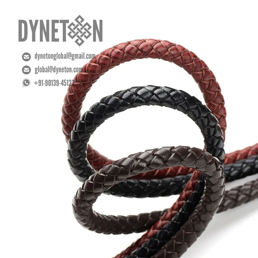 3mm Brown Round Bolo Braided Leather Cord Premium Quality Indian