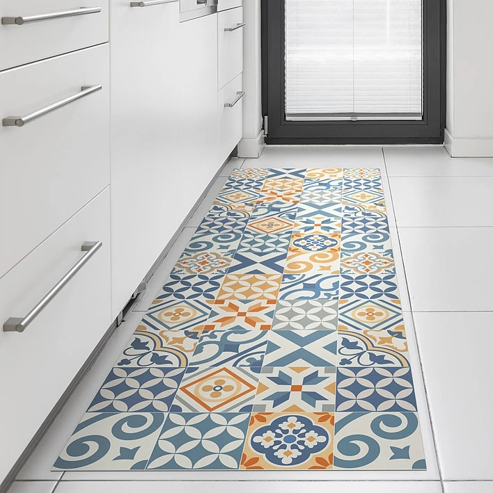 Kitchen Mat Anti Slip Vinyl With Tiles Design Eclectic Anti Slip Vinyl Mat With Tiles Design