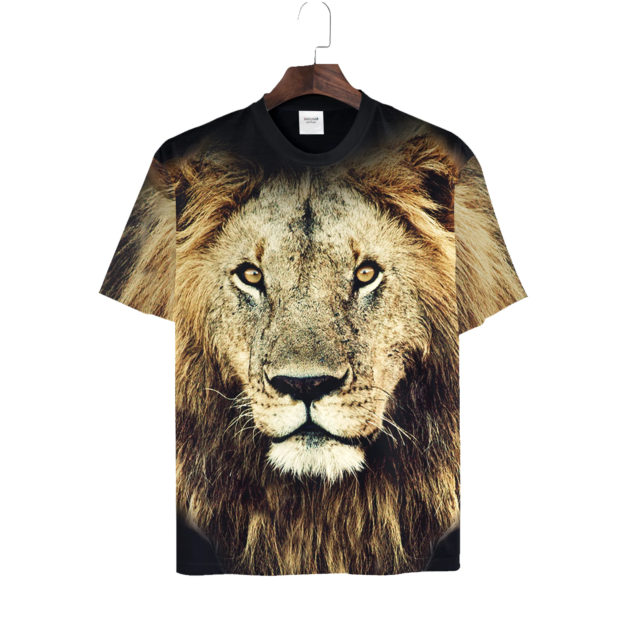 

Full Print 3D Animals Print Short Sleeves Male T-shirt 100% poly Men Tee Shirt Lion, N/a