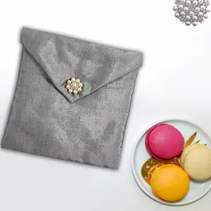 Padded Silver Silk Envelope For Wedding Cards & Jewelry Packaging