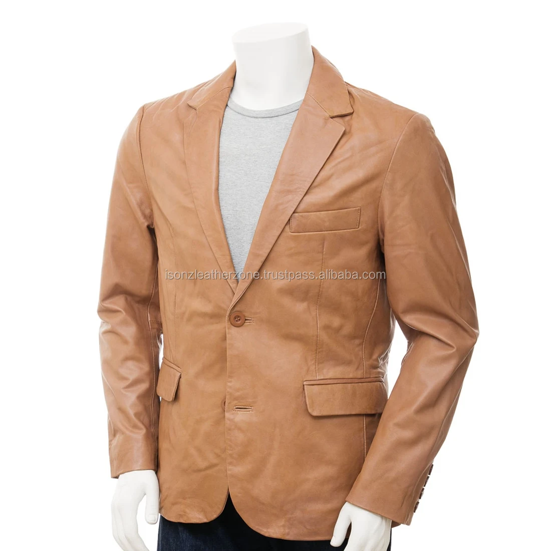 Source Brand New Men's Genuine Lambskin Leather Blazer Coat Jacket