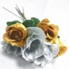 Artificial Rose Silk Flower Blossom Bridal Bouquet for Home Wedding Decor Wedding table decorations