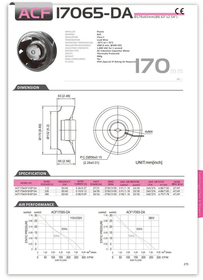 Centrifugal Blower, 30W, Plastic, CO2, 220V - detail 4