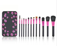 

In Stock Wholesale 12pcs Professional Private Label Makeup Brush Set with Metal Case,Powder Blush Foundation Cosmetic Brush Kit