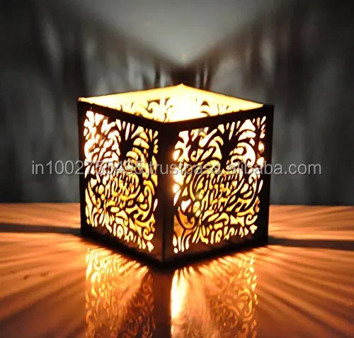 Black Gold Foil Tea Light Holder Buy Metal Tealight Candle