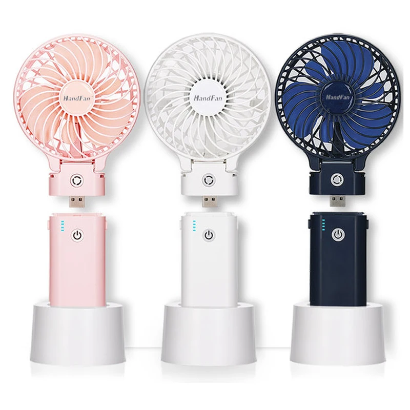 折叠桌面 usb 可充电电池风扇,带 5200 mah 移动电源功能迷你电动个人