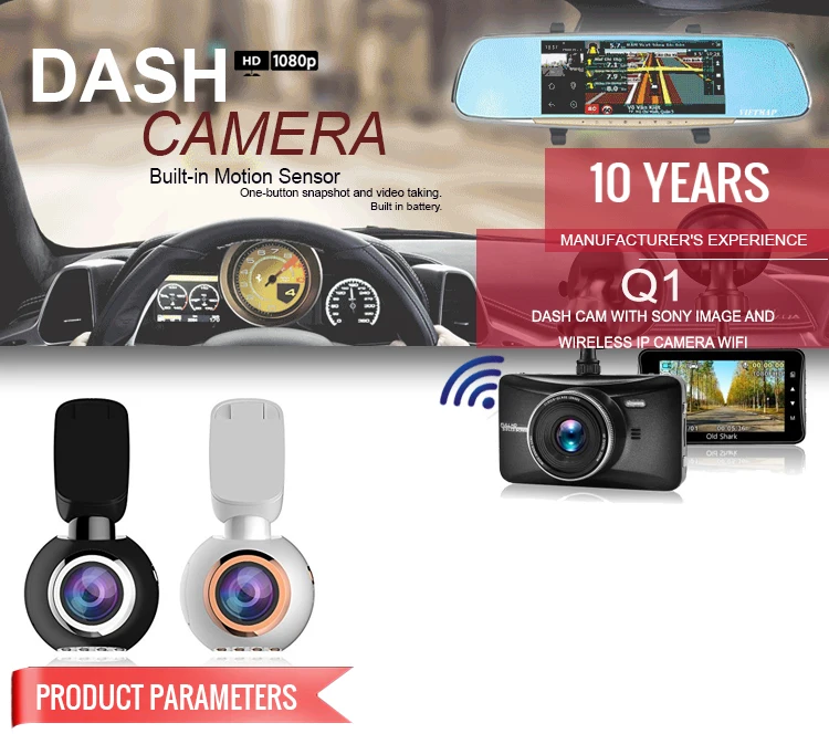 Q1 Mini Wifi Car Dash Cam 1080p Full Hd Dashboard Camera Loop Recording