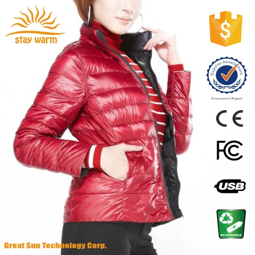 Fashion Best Quality Women's Heated Down Jacket Buy Women's Heated