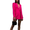 Pink Blazer Tuxedo V Neck Long Sleeve Dress Office Dresses Women Party