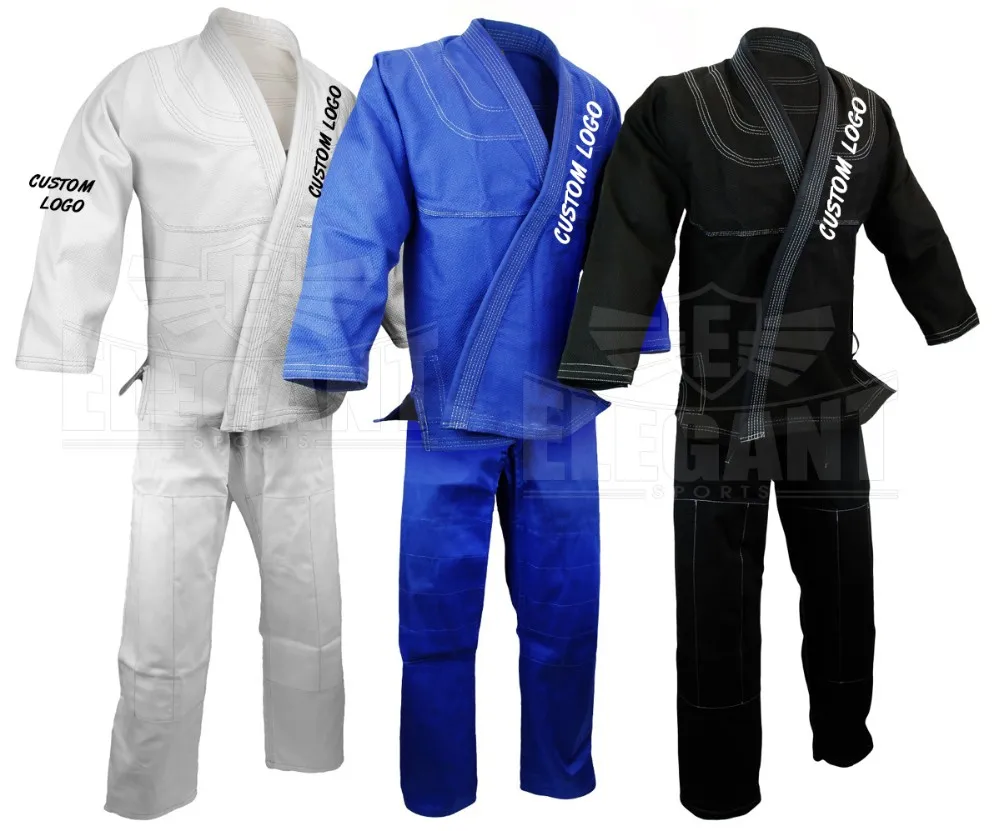 Ultra Strong Color Black Blue White Brutul Fight Ultra Light Version with Preshrunk Fabric BJJ JIU Jitsu GI Armour for Men & Women 100% Cotton Fabric