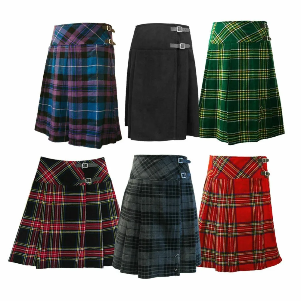 长皇家斯图尔特红色格子呢苏格兰短裙