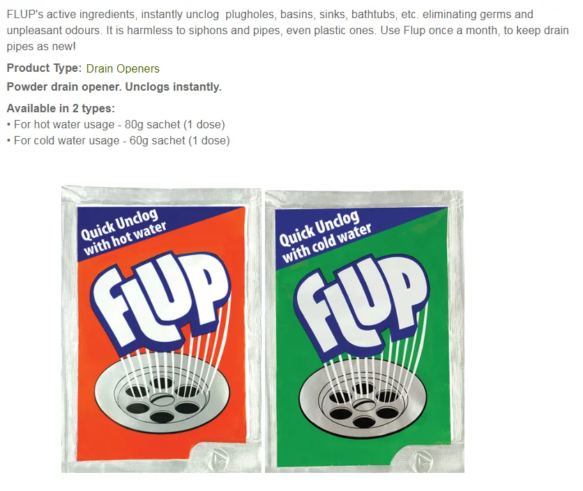 Flup Drain Opener For Kitchen Sink Bathroom Sink Bathtub Etc Buy Chemical Eco Friendly Sink Product On Alibaba Com
