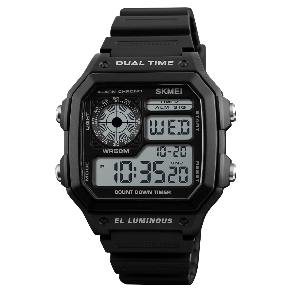 

skmei 1299 japanese designer digital hand square watch, 4 colors