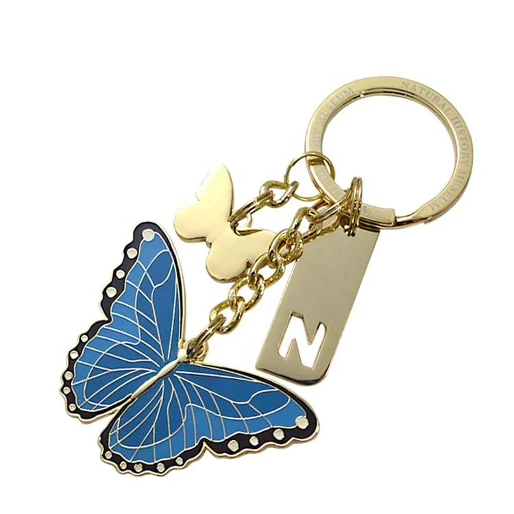 Wholesale hard enamel beauty butterfly keychain wedding favors custom ...