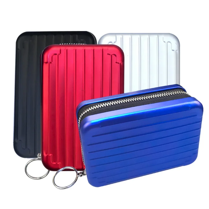 

Waterproof Rfid Travel Card Holder Wallet Case Box Shiny Metal Credit Card Vintage