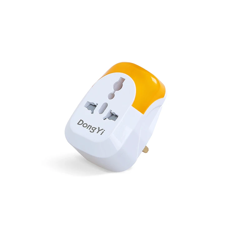 
UK British plug Travel adapter with touch mode sensor 3 brightness LED night light 