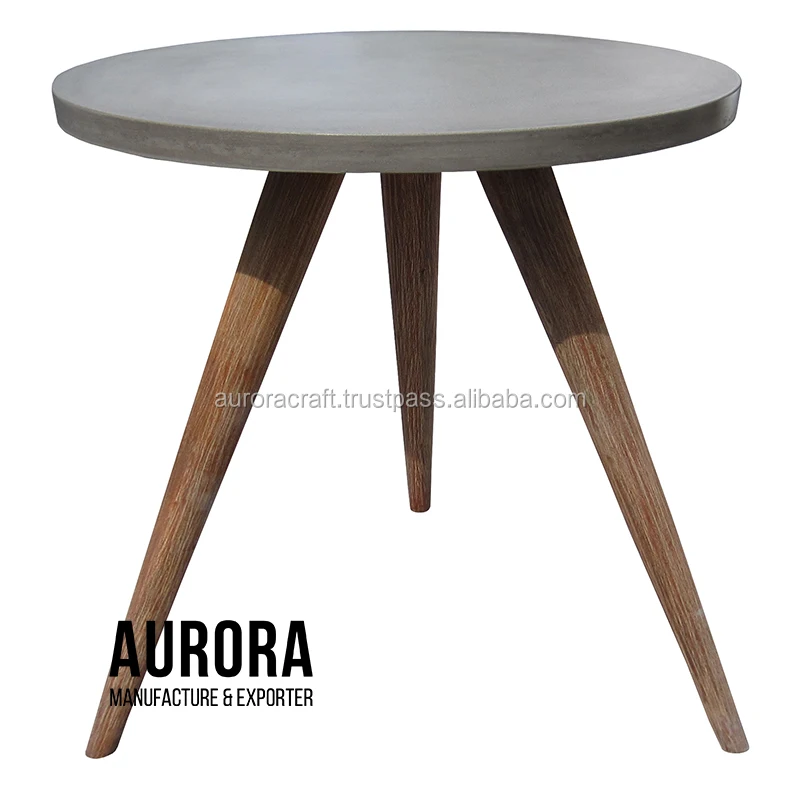 Lightweight Concrete Furniture Table Round Wood Leg Buy