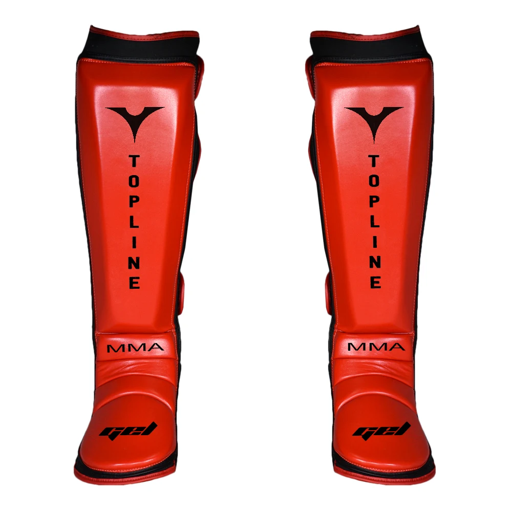 Wholesale Custom Shin Guard Muay Thai Protection Pads Red Mma Shin