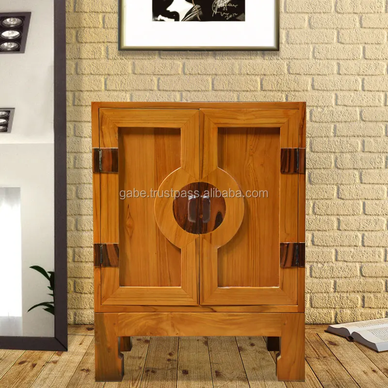 Cabinet Oriental Small Natural Colour Teak Wood Furniture Oriental