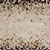 Rain Brown Cow Hide Leather Patchwork Handmade Indian Carpet