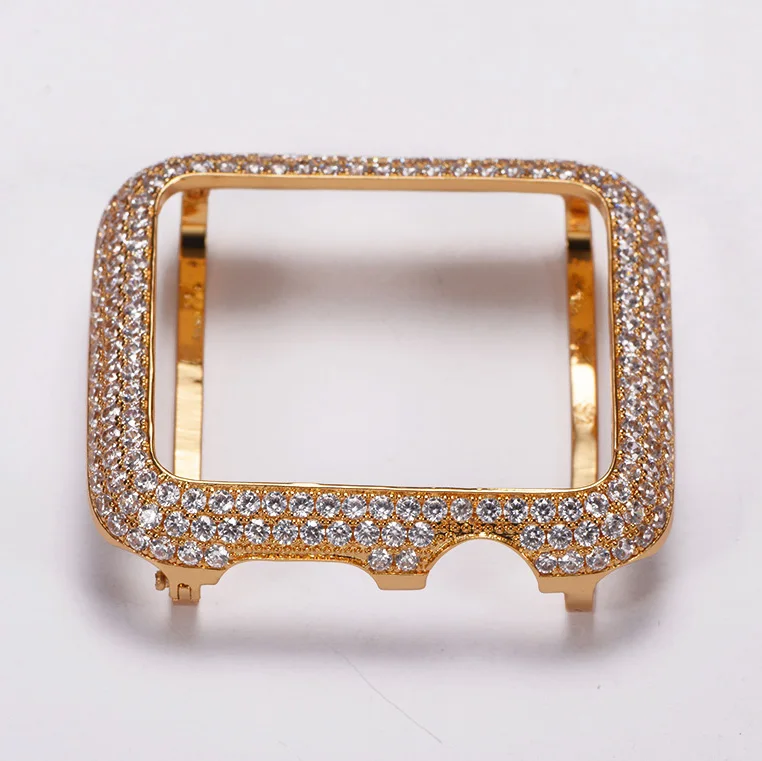

Series 5.6 Bling Watch Cover Diamond Watch Case Yellow Gold,Silver. Watch Bezel Insert Protector For Apple 38/42/40/44MM, Rose gold/yellow gold/white gold