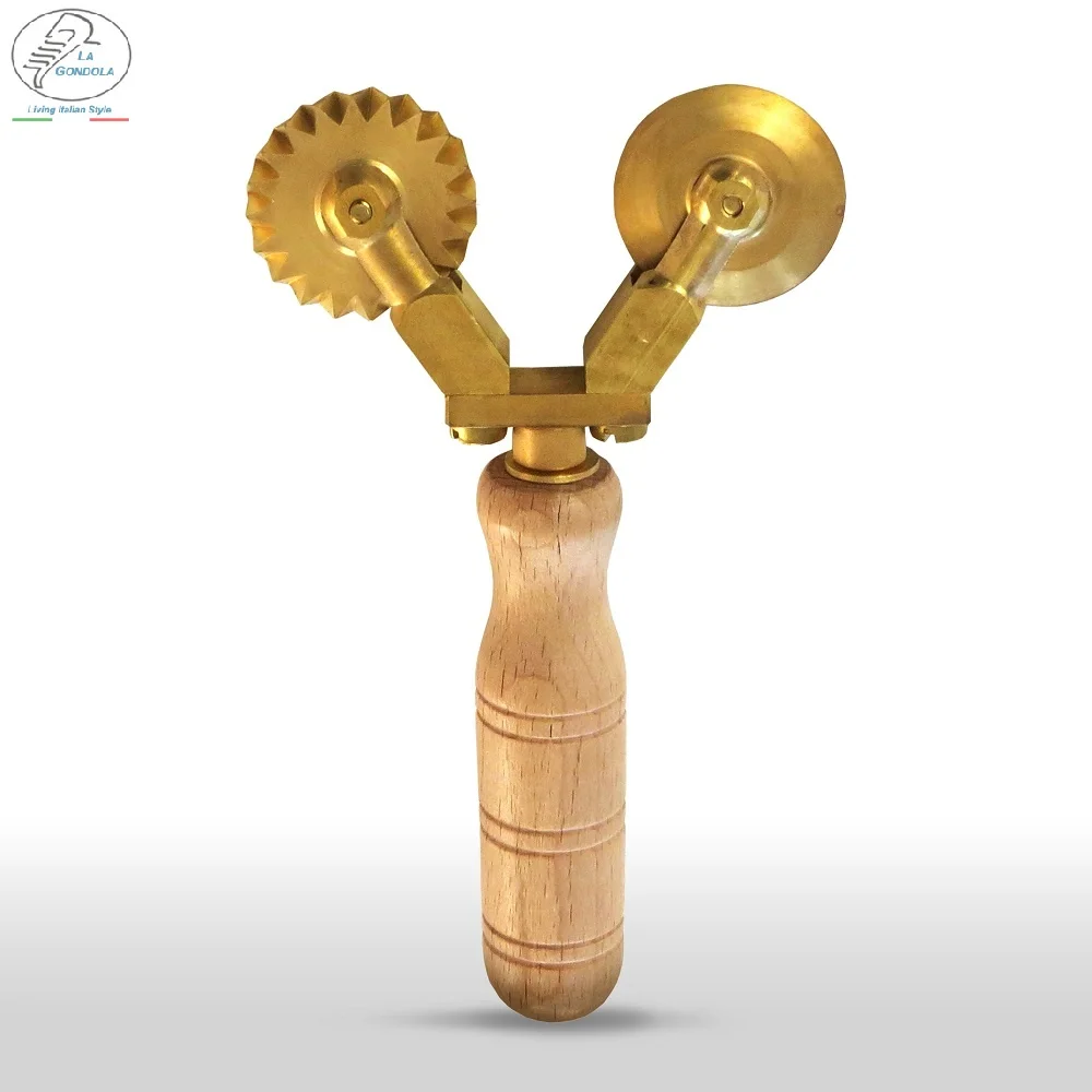
Made in Italy Double Pasta & Ravioli Cutter Wheel for Homemade or Professional Handmade Pasta 
