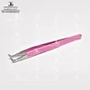 Eyelash Extension Tweezers L Type Volume 12 cm Metallic Pink Tip View