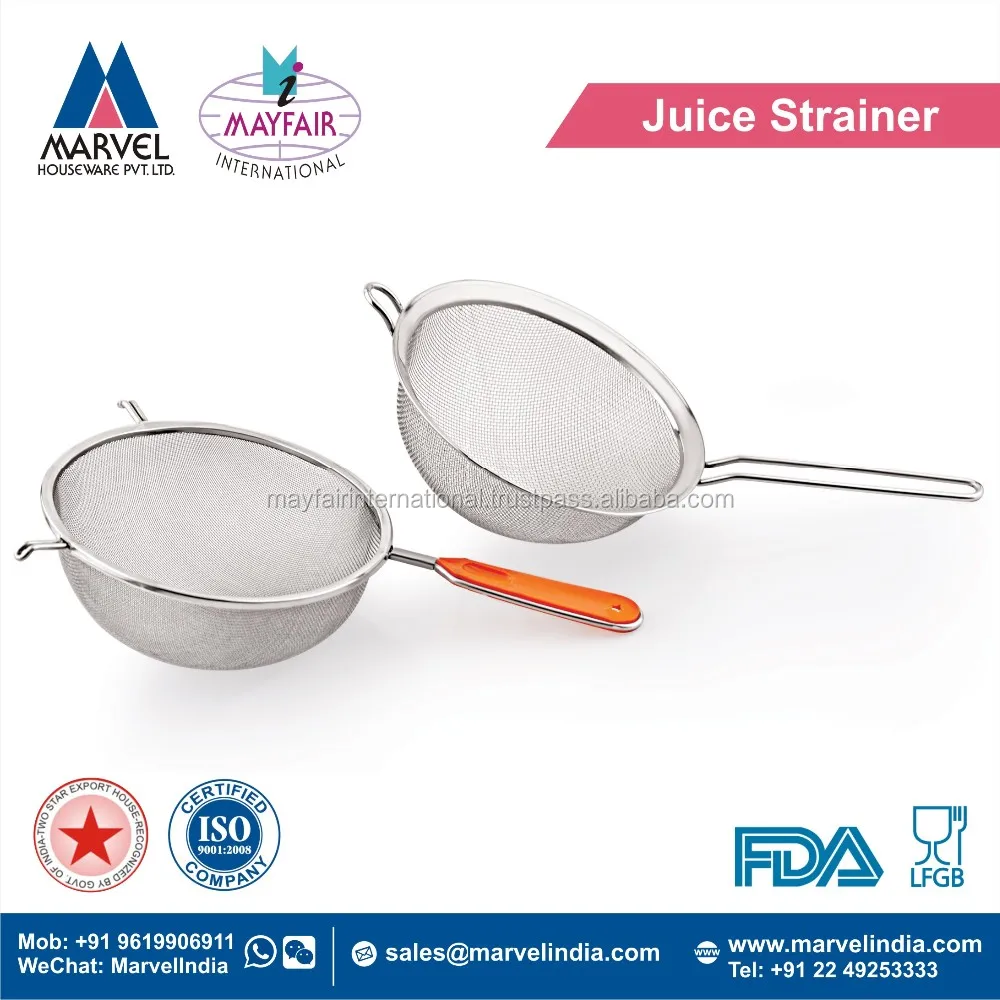 Stainless Steel Juice Strainer Buy Strainer With Orange Handle,Soup