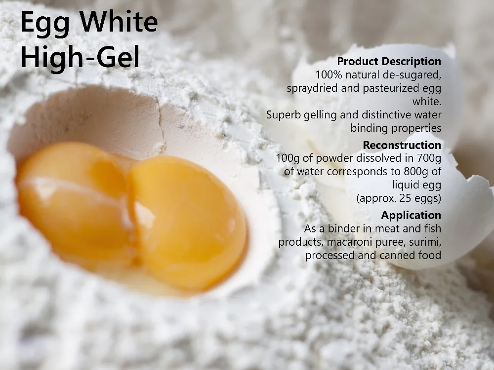 Factory Price 100 Best Egg White Powder Albumen Powder High Protein Powder High Gel Singapore